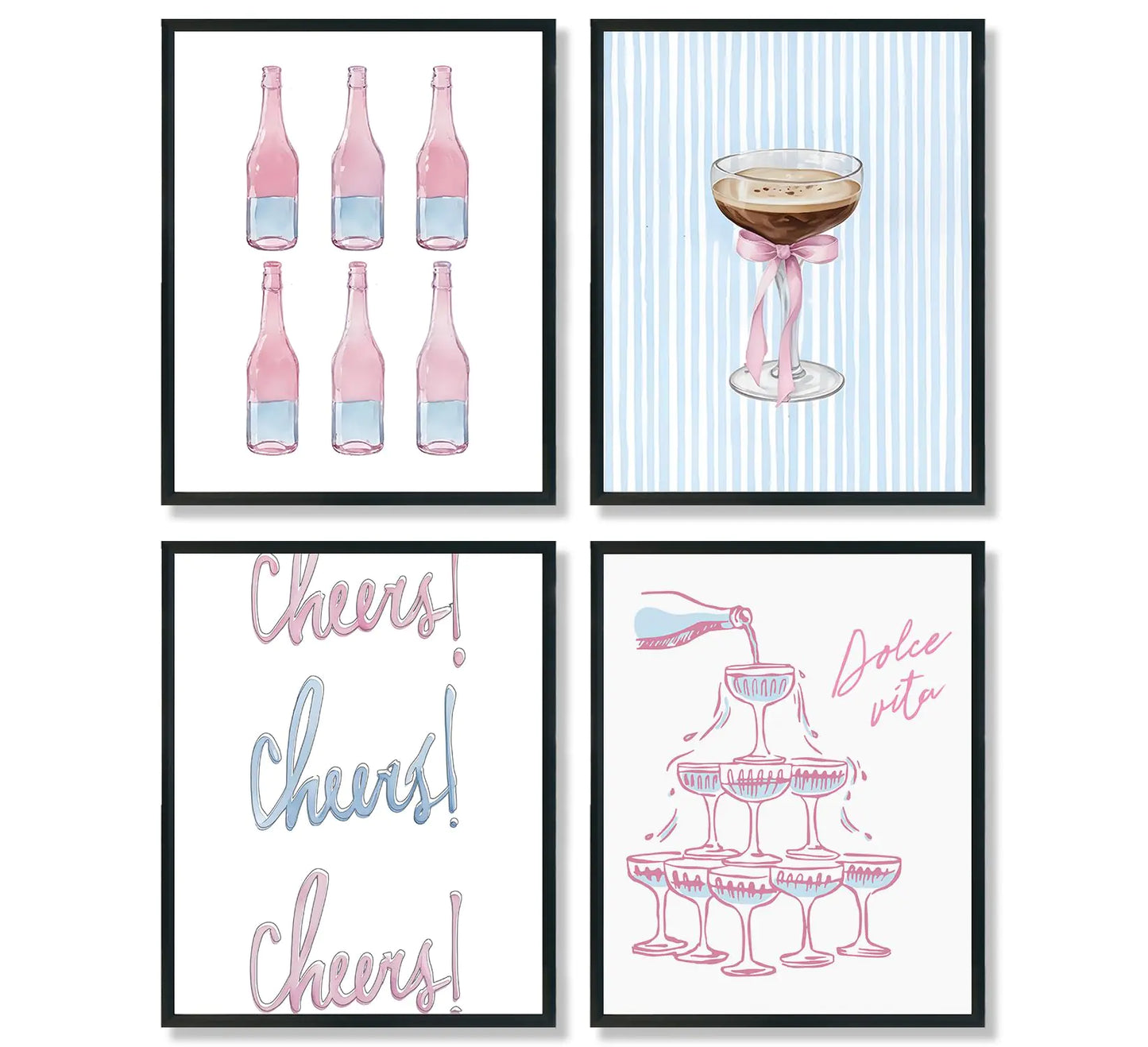 Pink and Purple Champagne Wall Art