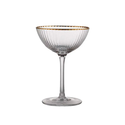 Crystal Glass Goblet with Gold Rim