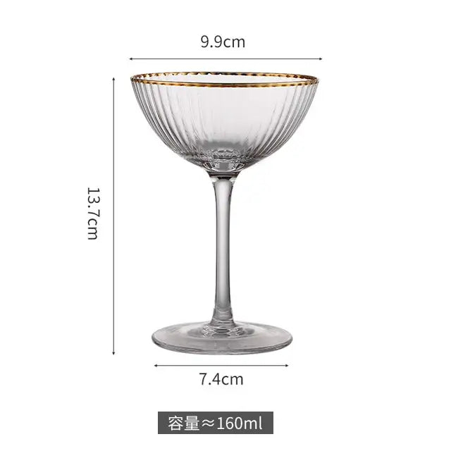 Crystal Glass Goblet with Gold Rim